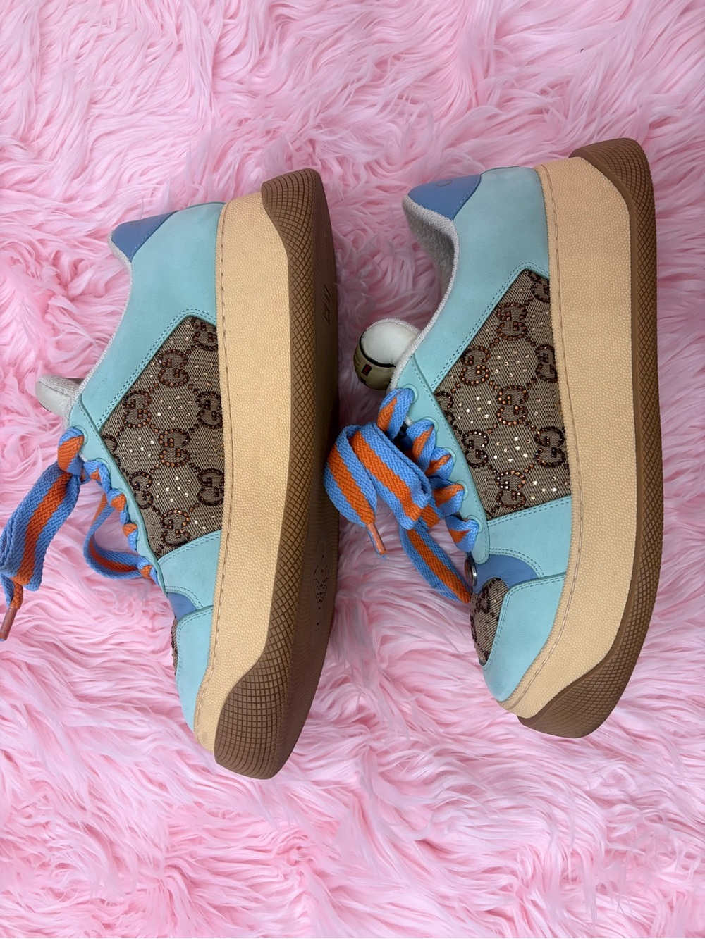 GUCCI WOMEN'S SCREENER SNEAKER WITH CRYSTALS SIZE 39 - Picture 3 of 10